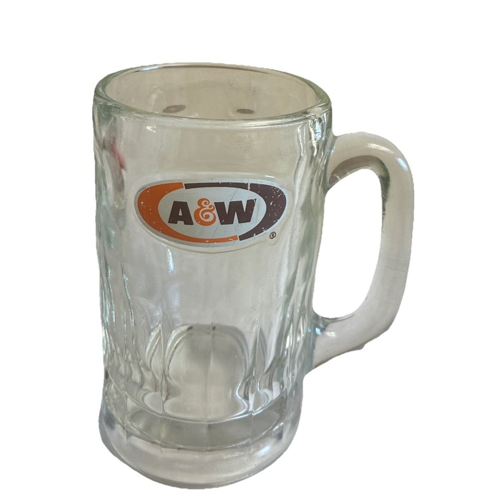 Vintage A & W Mug Root Beer Glass Heavy 6" *spot